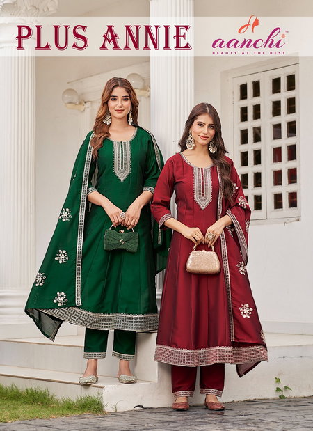 Plus Annie By Aanchi Crystal Silk Surat Kurti With Bottom Dupatta Wholesale Market
